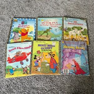 6 Vintage Disney Children's Little Golden Book Collection
